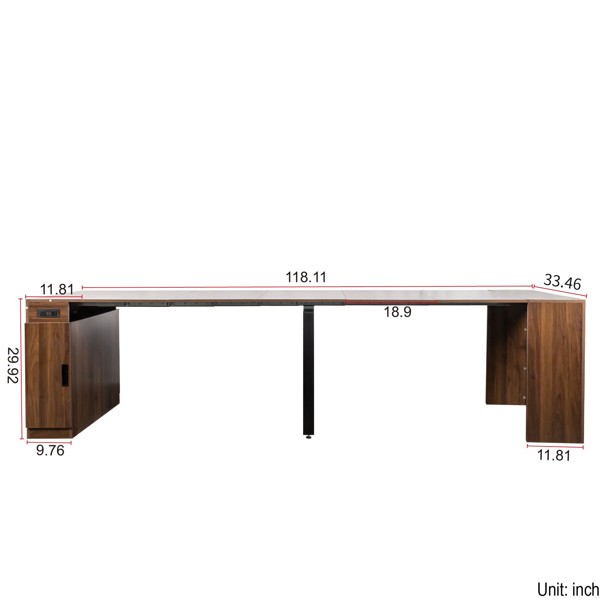 Modern Multifunctional Extendable Dining Table with Outlet, Space Saving Expanding Table with Storage for Party, Weddings, Meetings, Celebrations - Grand Goldman Shop