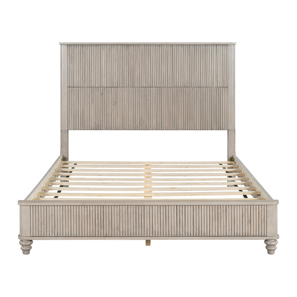 3-Piece Bedroom Set with Queen Size Bed and 2 Nightstands, Beige - Grand Goldman Shop