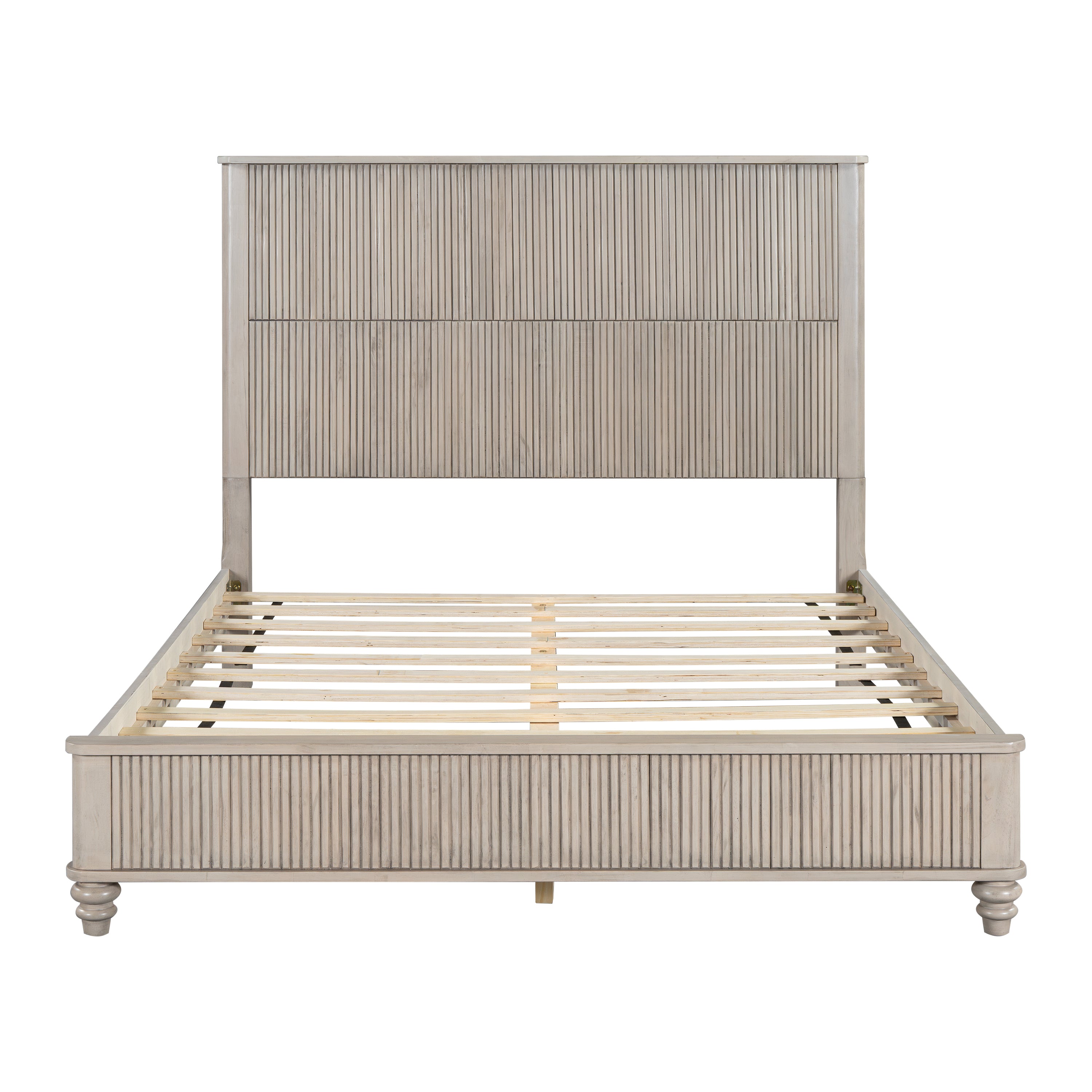 3-Piece Bedroom Set with Queen Size Bed and 2 Nightstands, Beige - Grand Goldman Shop