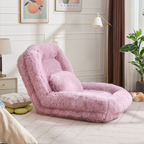 [NEW ARRIVED] [VIDEO PROVIDED] Human Dog Bed,Lazy Sofa,5-Position Adjustable Convertible,Floor Gaming Chair,bedroom, living room,Suitable for gaming, meditation,relaxation,Plush Fabric,Pink - Grand Goldman Shop