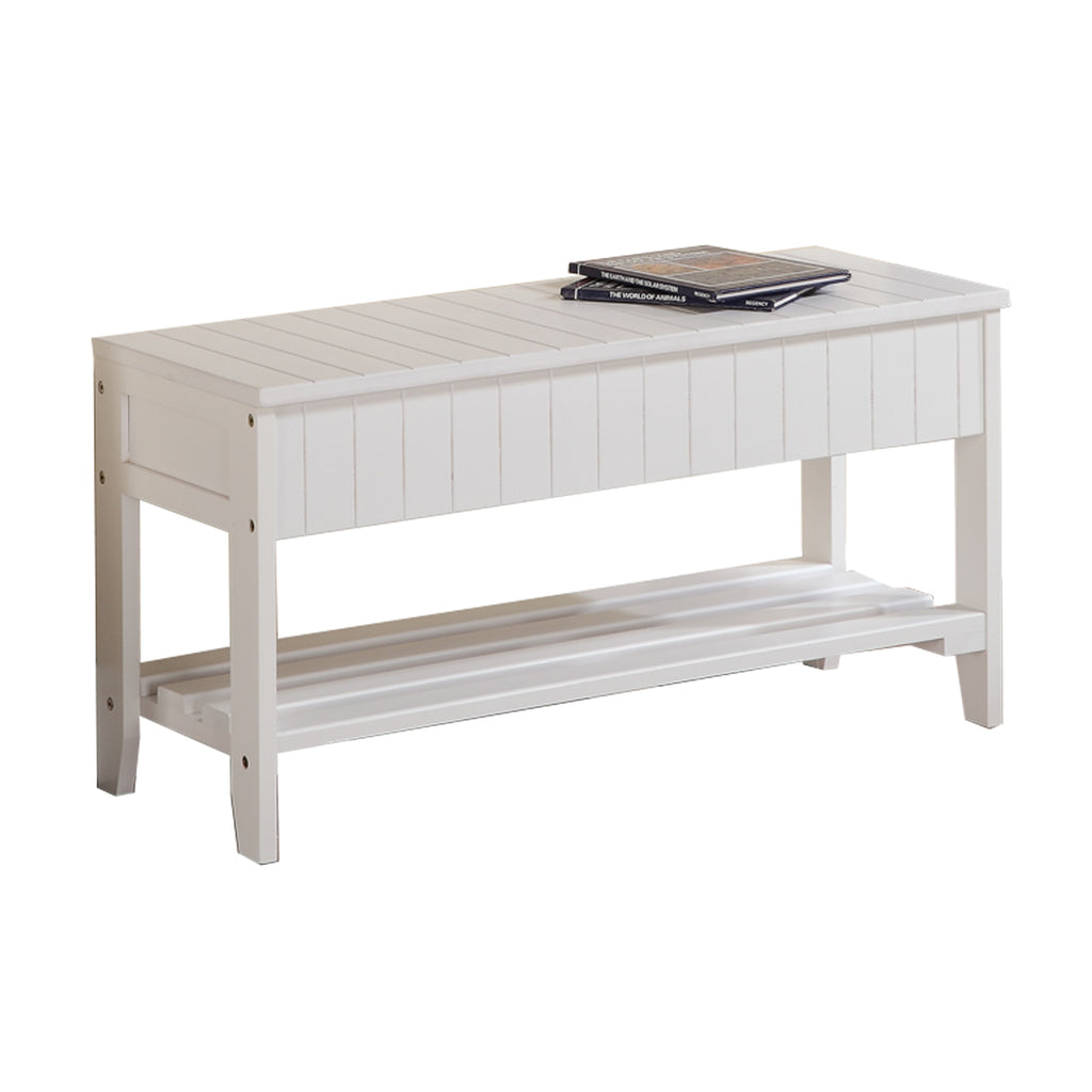 Quality Solid Wood Shoe Bench with Storage, White - Grand Goldman Shop