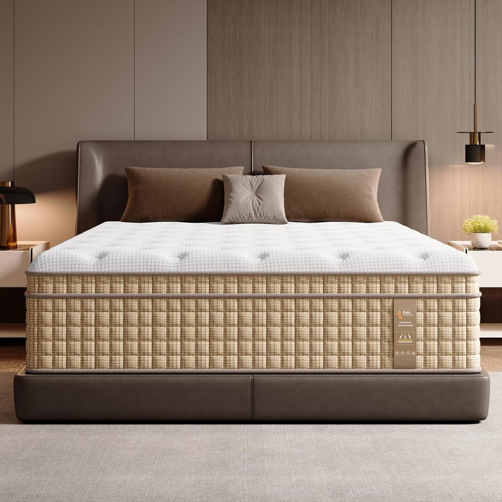 Queen Mattress 14 Inch, 7-Zone Contouring Bed in a Box,Firm Hotel Collection Hybrid Mattresses with Extra Lumbar & Shoulder Support - Grand Goldman Shop
