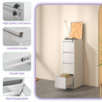 SteelCraft Pro 4 Drawer Vertical File Cabinet with Lock for A4 Legal/Letter Size, White Metal - Grand Goldman