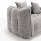 Cozy Beanbag Chair with High Resilience Foam Core for Two - Grey Chenille, 66x35x25 inches - Grand Goldman Shop
