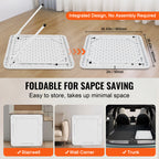 Mahjong Table 4 Player Folding Card Table & 4 Cup Holders Chip Trays White | Premium Home Decor - Grand Goldman