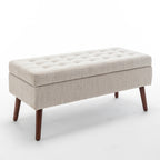 Storage Bench with Storage Bench for Bedroom End of Bed Bench Foot of Bed Bench Entryway Bench Storage Ottoman Bench 43.7' W x 18.1' D Off White Bench - Grand Goldman Shop