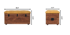 Solid Wood Buffalo Hide Honey Caramel Storage Trunk, Leather Upholstered, Yellow and Brown - Grand Goldman Shop