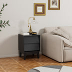 2 Set Nightstands Features Vintage-style and Bevel Design, Made of MDF, Mid Century Modern Nightstand, Night Stand for Bedroom - Grand Goldman Shop