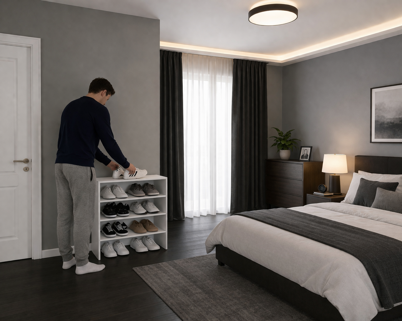 FM FURNITURE Berlin Shoe Rack with Open Shelves,  Ideal for Modern Home Spaces, White - Grand Goldman Shop