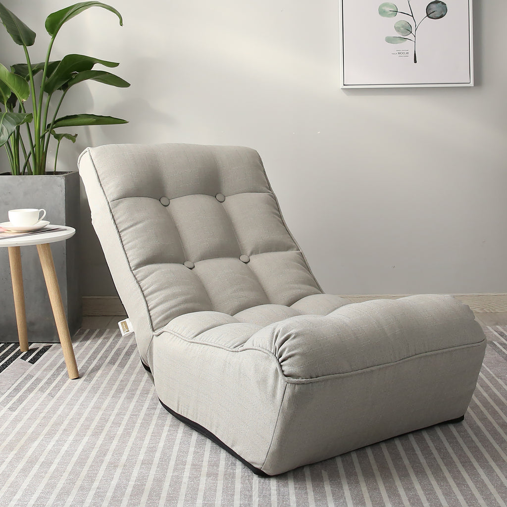 Adjustable Gray Metal Reclining Chair for Living Room and Balcony - Grand Goldman Shop