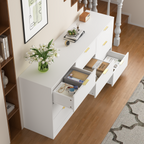 White 9 Drawer Dresser, 63' Large Deep Chest of Drawers, Wooden Dresser Storage Cabinet with 9 Drawers for Bedroom, Long Dressers for Living Room, Hallway - Grand Goldman Shop