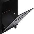 K&K 47.2' Farmhouse Kitchen Island with Drop Leaf, Kitchen Storage Island with Removable Side Racks, Two Drawers, Rolling Kitchen Cart on Wheels with Towel Rack, for Home, Kitchen, Dining Room, Black - Grand Goldman Shop