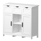 White Wooden Floor Storage Cabinets with Drawers and Shelves, Accent Cabinet for Home Decor - Grand Goldman Shop