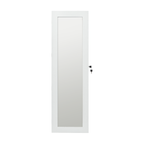 White Solid Wood Jewelry Armoire Organizer with Full-Length Mirror, Wall-Mounted Lockable Cabinet with LED Light, 47.5x14.3 in - Grand Goldman Shop