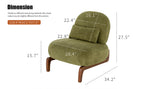 Cute Accent Chair with Solid Wood Legs, Velvet Living Room Chair with Soft Cushion, Cozy Bedroom Chair, Comfy Armless Reading Chair for Apartment, Waiting Room, Balcony (Green) - Grand Goldman Shop