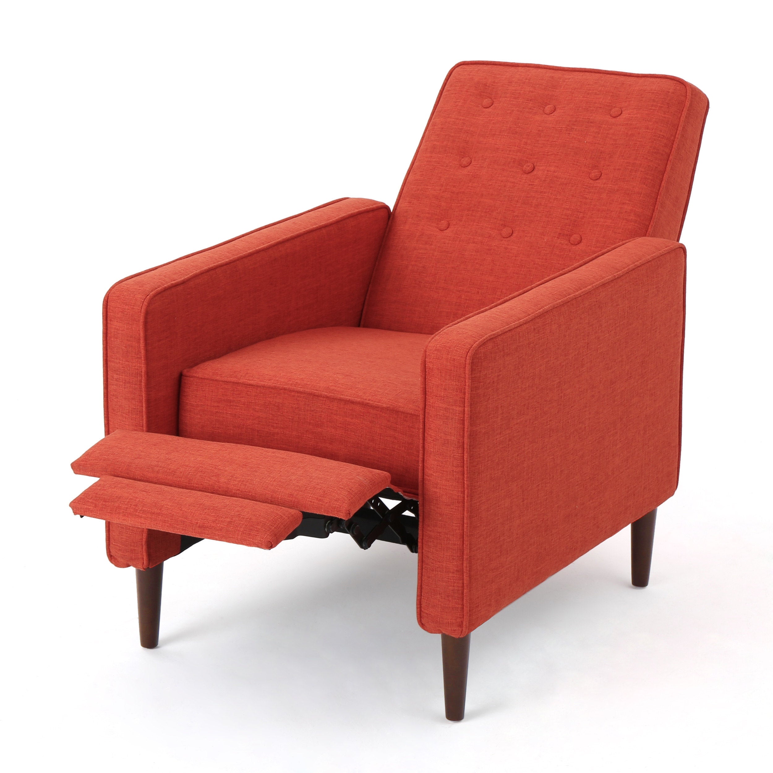 Macedonia Mid-Century Modern Button Tufted Fabric Recliner - Grand Goldman Shop
