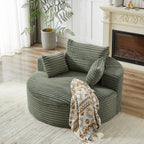 55'L Corduroy Sponge single sofa,No Assembly Required,Fluffy Modern Sleeper Chair for Living room, Bedroom, Lounge and Projection Room(Not a swivel chair.) - Grand Goldman Shop