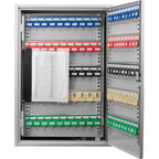Adjustable Key Cabinet With Key Lock for Secure Storage, Gray Steel, 300-Key Capacity | Premium Home Decor - Grand Goldman