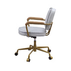 Siecross Vintage White Top Grain Leather Office Chair - Grand Goldman