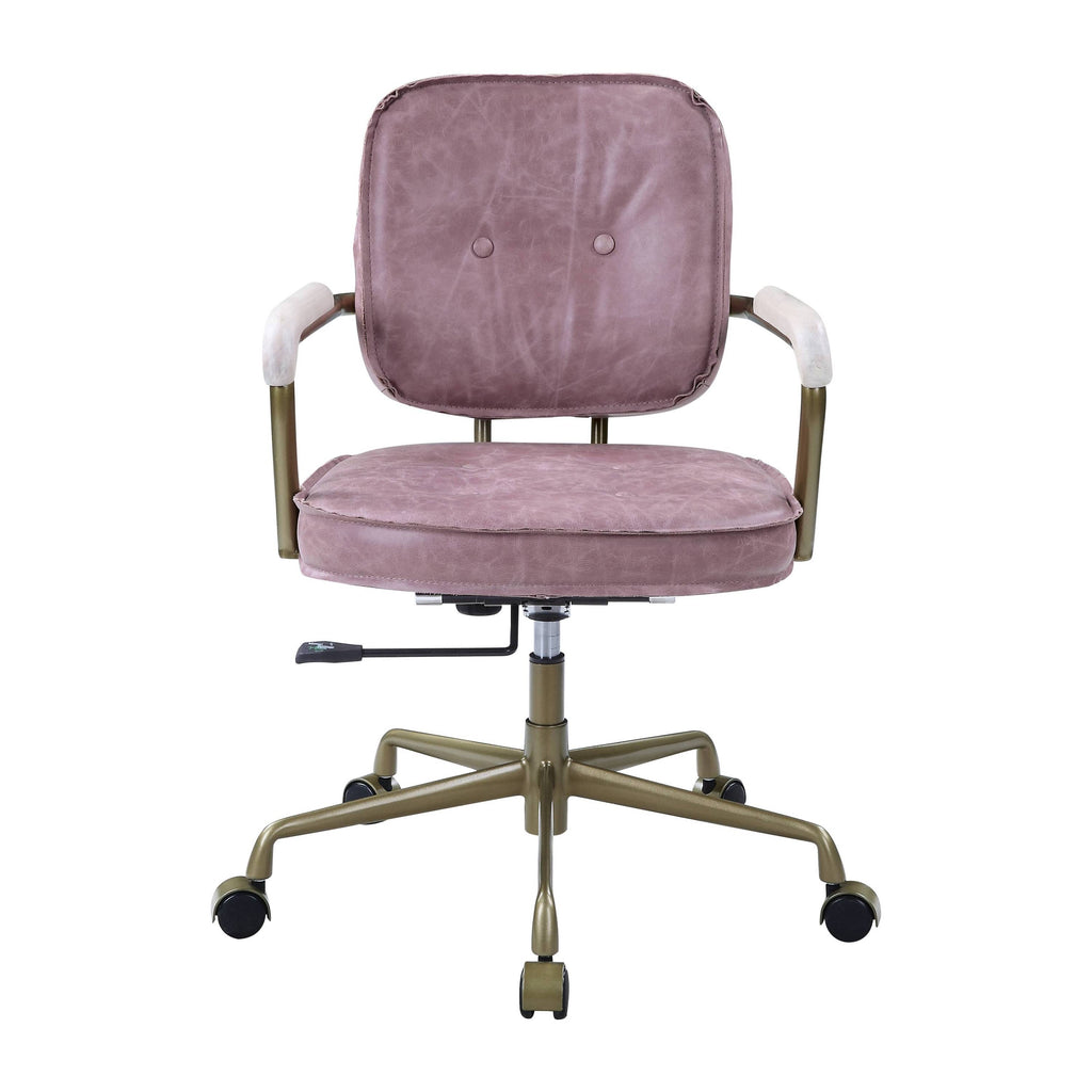 Siecross Pink Top Grain Leather Office Chair - Grand Goldman