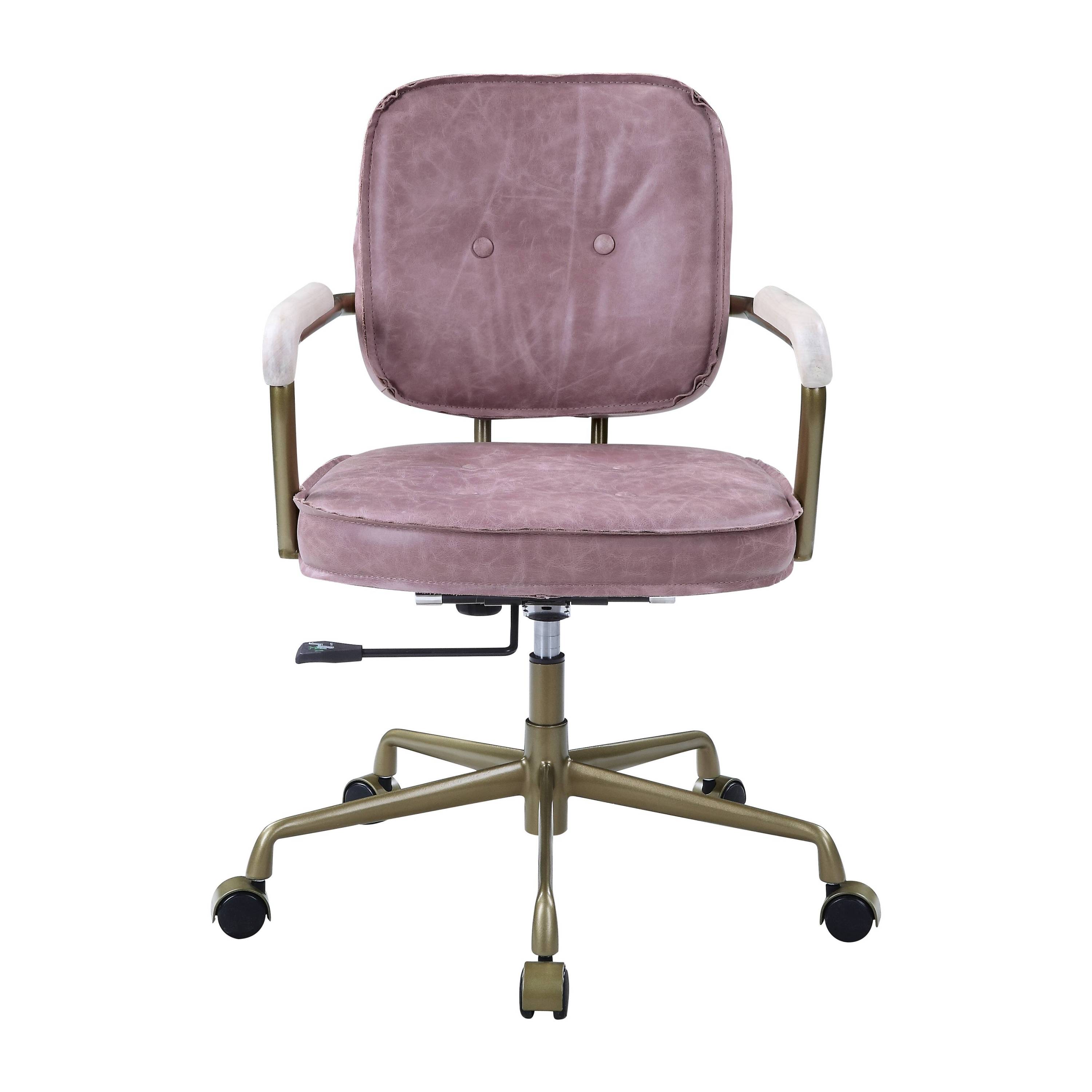 Siecross Pink Top Grain Leather Office Chair - Grand Goldman