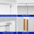 NO LOCK, Metal Storage Cabinet with 2 Doors and 2 Adjustable Shelves, Steel Storage Cabinet, Metal File Cabinet for Home Offi