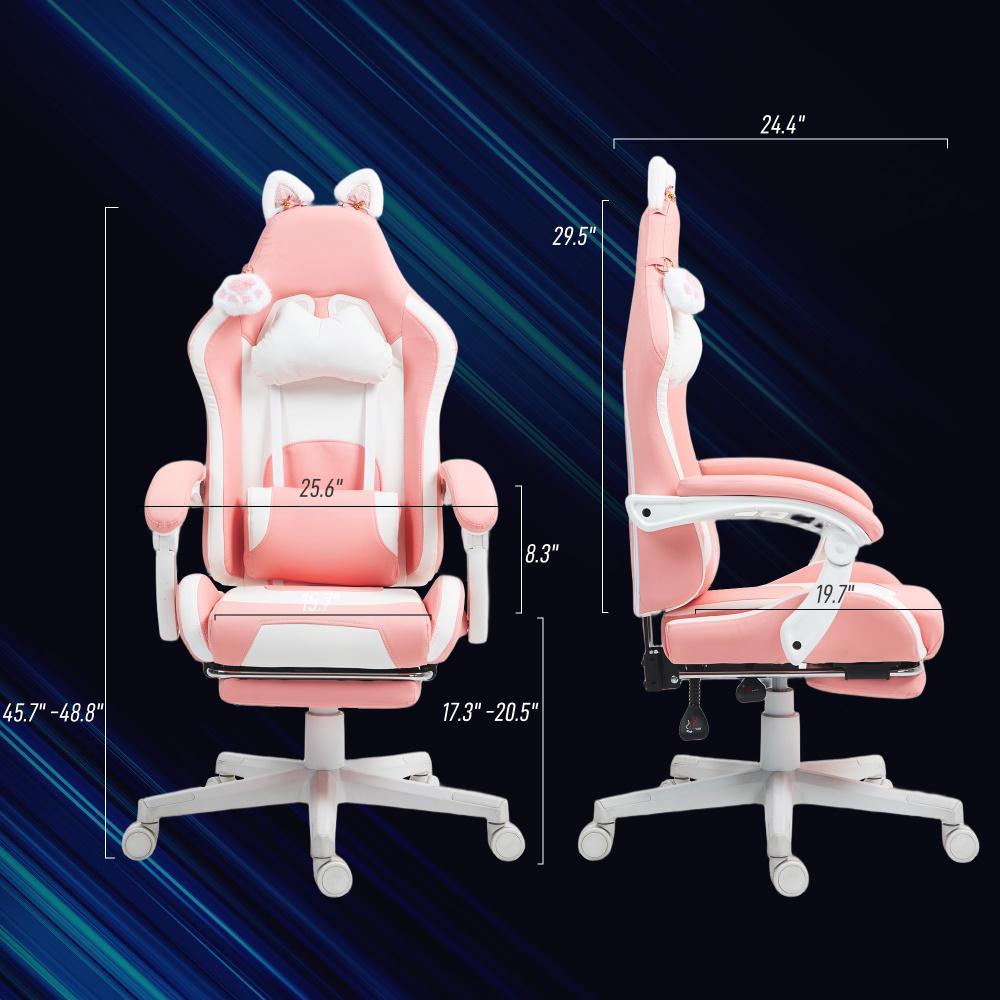 Gaming Chair with Footrest,Racing Gamer Chair, Headrest and Lumbar Support, For Home and Office | Premium Home Decor - Grand 