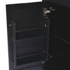 Kitchen Cart with Rubber wood Drop-Leaf Countertop ,Cabinet door internal storage racks,Kitchen Island on 5 Wheels with Storage Cabinet and 3 Drawers for Dinning Room, Black - Grand Goldman Shop