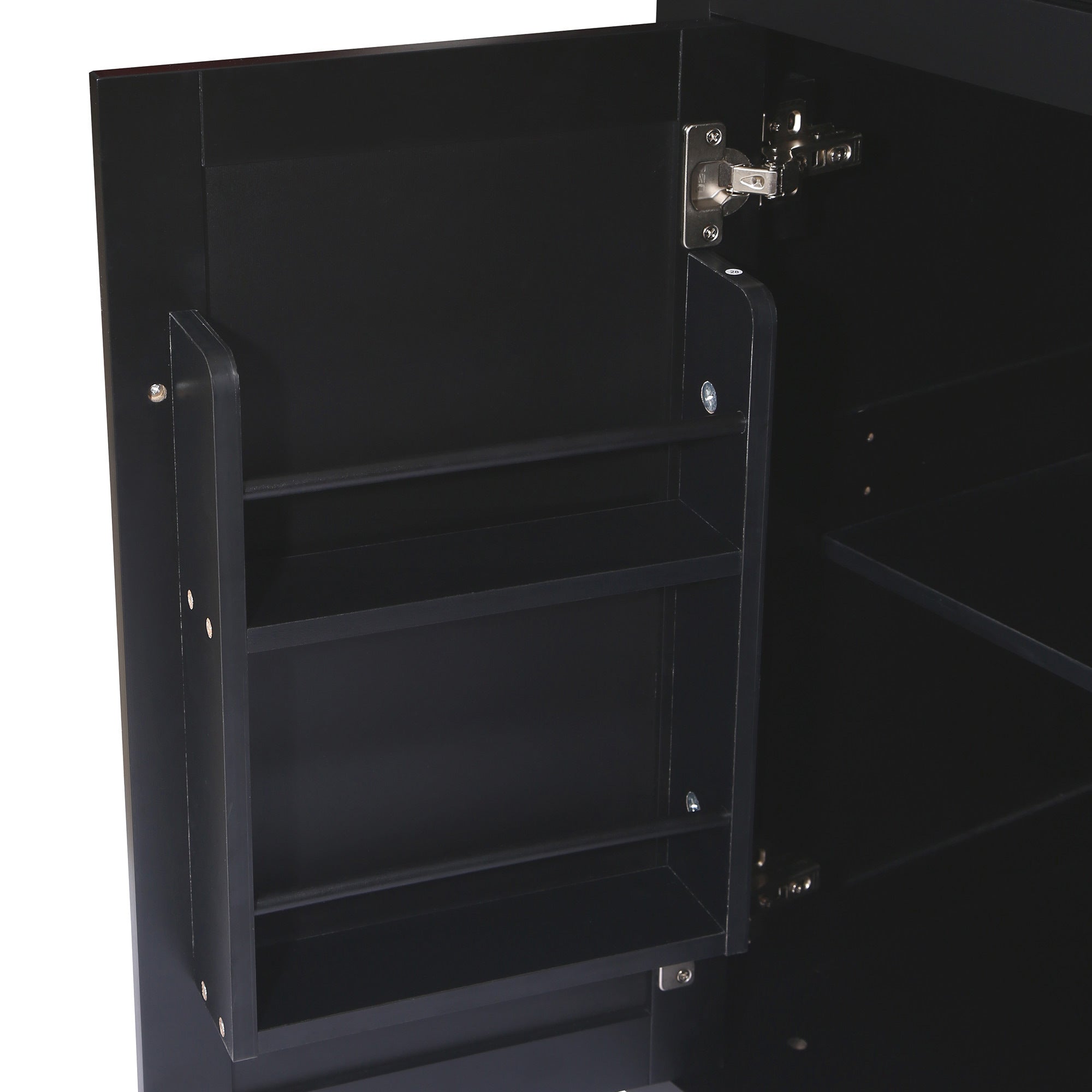 Kitchen Cart with Rubber wood Drop-Leaf Countertop ,Cabinet door internal storage racks,Kitchen Island on 5 Wheels with Storage Cabinet and 3 Drawers for Dinning Room, Black - Grand Goldman Shop
