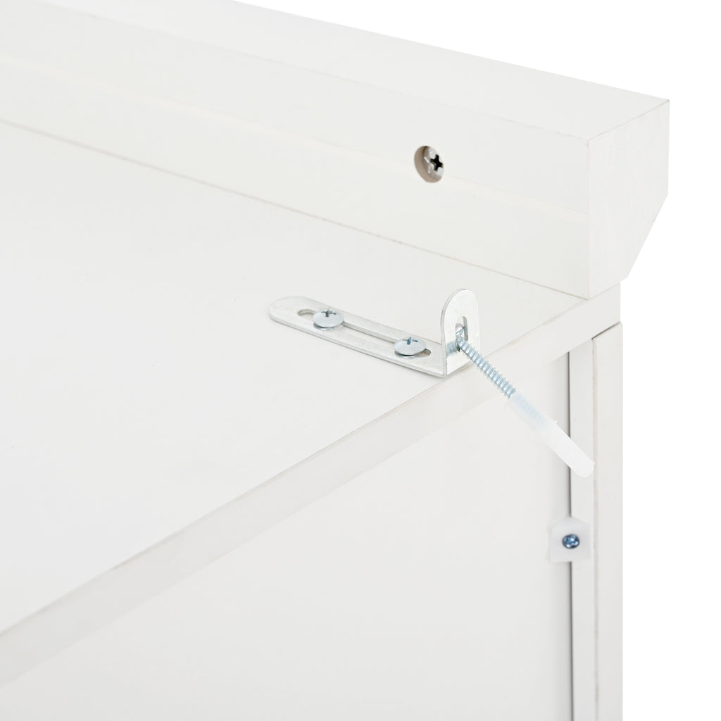 [Assembly Video Provided] TOPMAX 35.5x17.6x70.9inch Freestanding Kitchen Pantry Cabinet, Tall Storage Cabinet with 4 Doors, 2 Door Shelves, 8 Pull-out Trays and Adjustable Shelf for Dining Room, White - Grand Goldman Shop