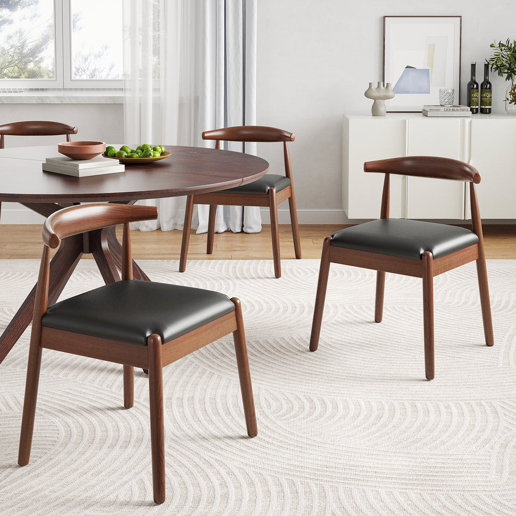 47.2' Solid Wood Round Dining Kitchen Table for 4-6 People with Intersecting Pedestal Base - Grand Goldman Shop