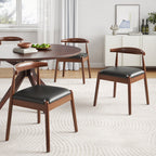 47.2' Solid Wood Round Dining Kitchen Table for 4-6 People with Intersecting Pedestal Base - Grand Goldman Shop