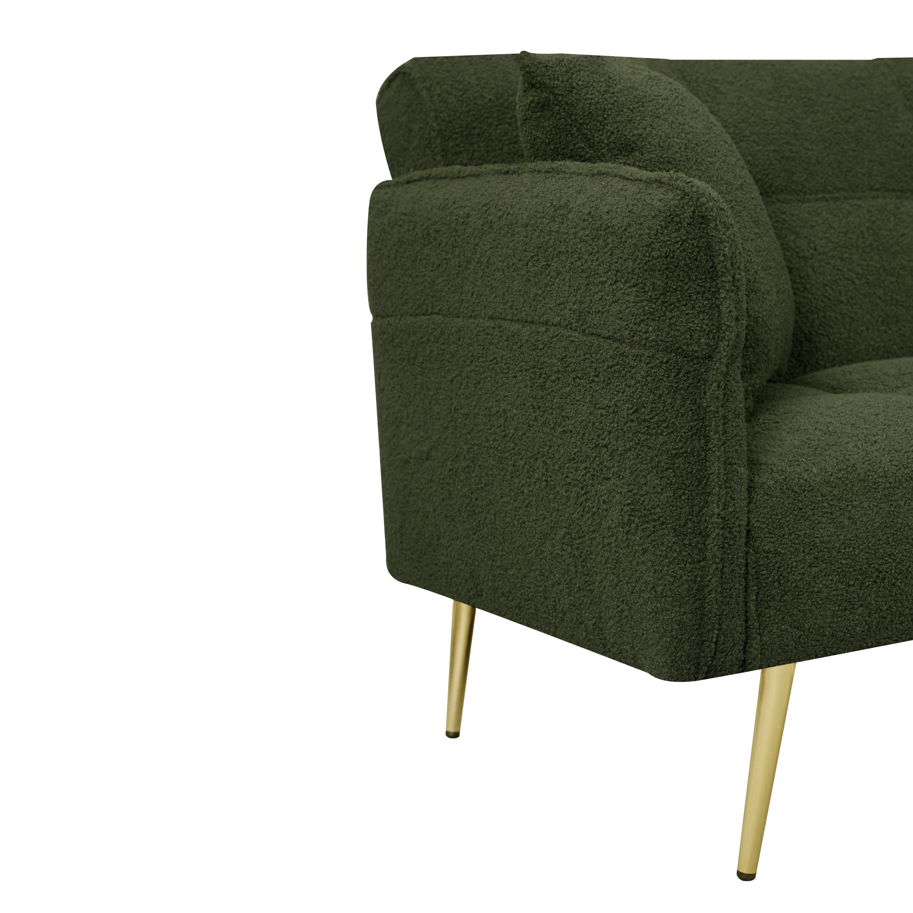Green Teddy Velvet Futon Sofa Bed with Folding Armrests, Convertible Double Sofa Bed for Small Living Rooms and Studios - Grand Goldman Shop