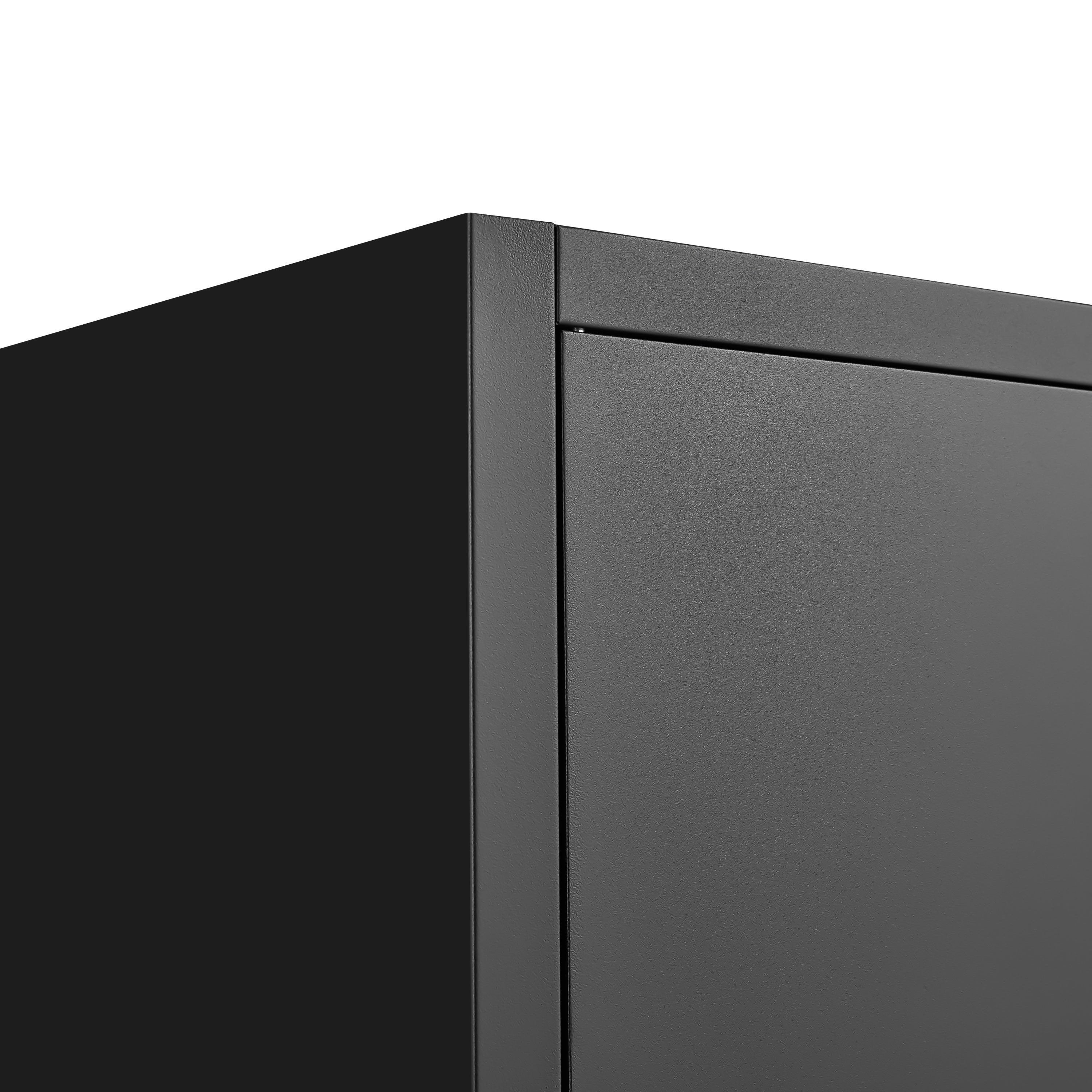 70-Inch Black 2-Door File Cabinet with Lock, 4 Adjustable Shelves, Heavy-Duty Steel Construction for Commercial and Home Offi
