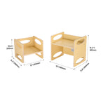 Montessori Weaning Table and Chair Set, Wooden Toddler Table and Chair Set for Aged 1-5, Adjustable Height Kids Montessori Ch