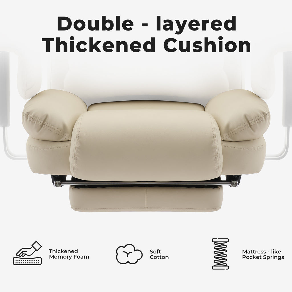 Office Chair Ergonomic 200 kg PU Leather Computer Chair with Lumbar Support and High Backrest, Ergonomic Desk Chair with Lift