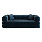 78.8' Compression Sofa,Convertible Floor Sofa Bed-with Pillow Back Support Armrest,Comfy Futon Couch Sleeper Bed,Loveseats Boneless Modular Sectional Sofa,Corduroy fabric,for Living Room,Bedroom,Blue - Grand Goldman Shop