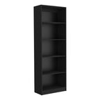 Vinton 4-Tier Bookcase with Modern Storage for Books and Decor, Black - Grand Goldman