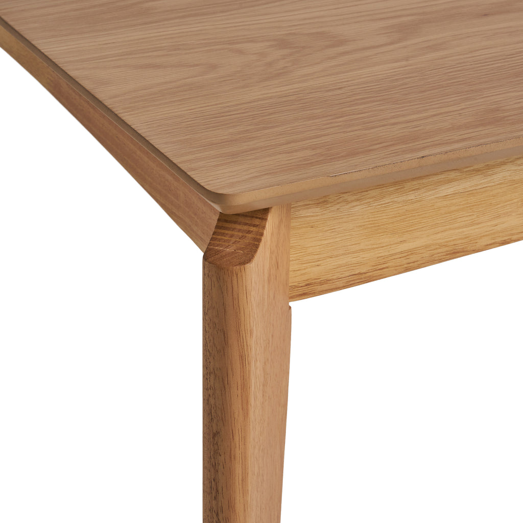 Mid-Century Dining Table, Rubberwood with Walnut Veneer, Natural Oak Finish, - Grand Goldman Shop