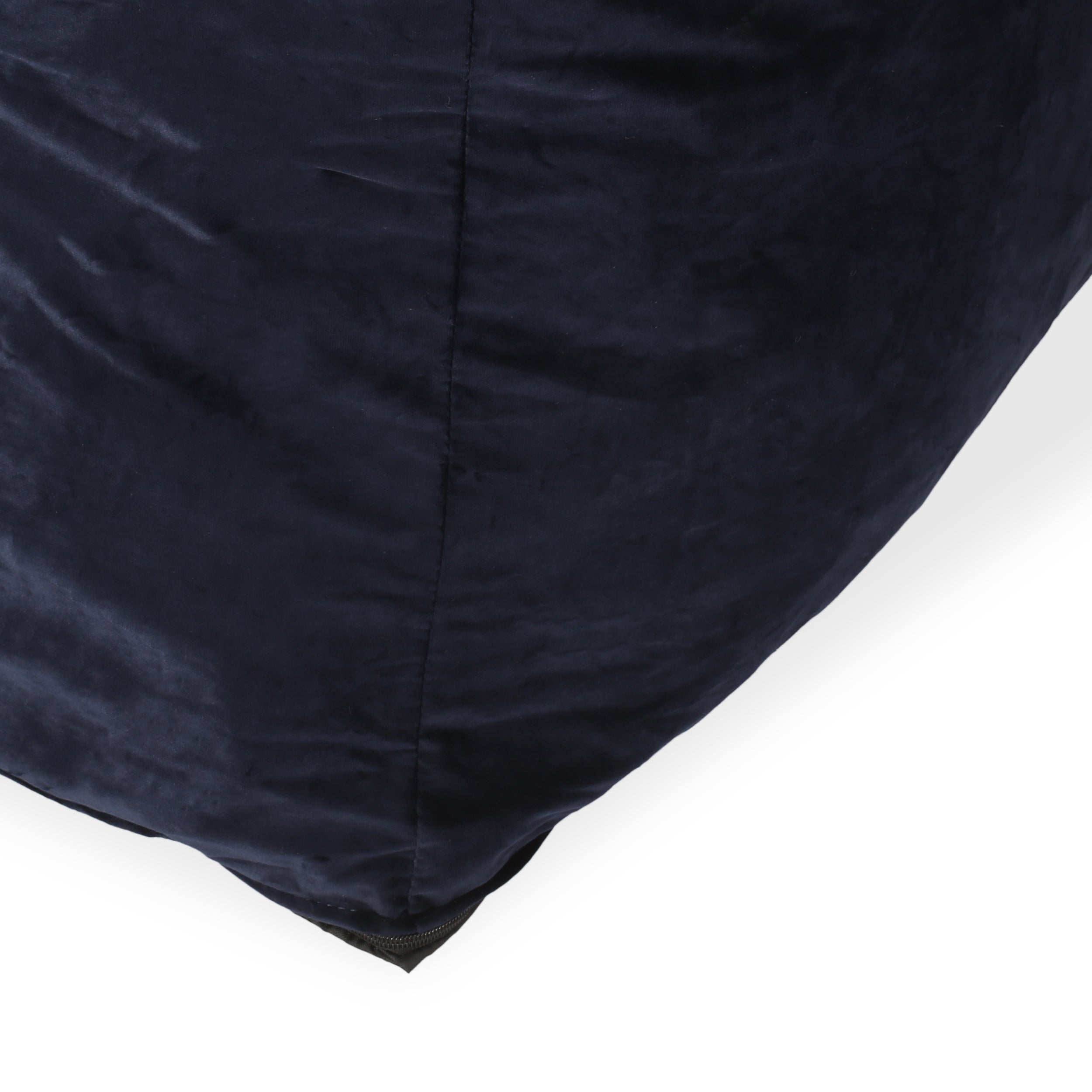 Allea Velveteen Bean Bag Chair with Armrests, Midnight Blue, Velvet, 40x40x32 inches - Grand Goldman Shop