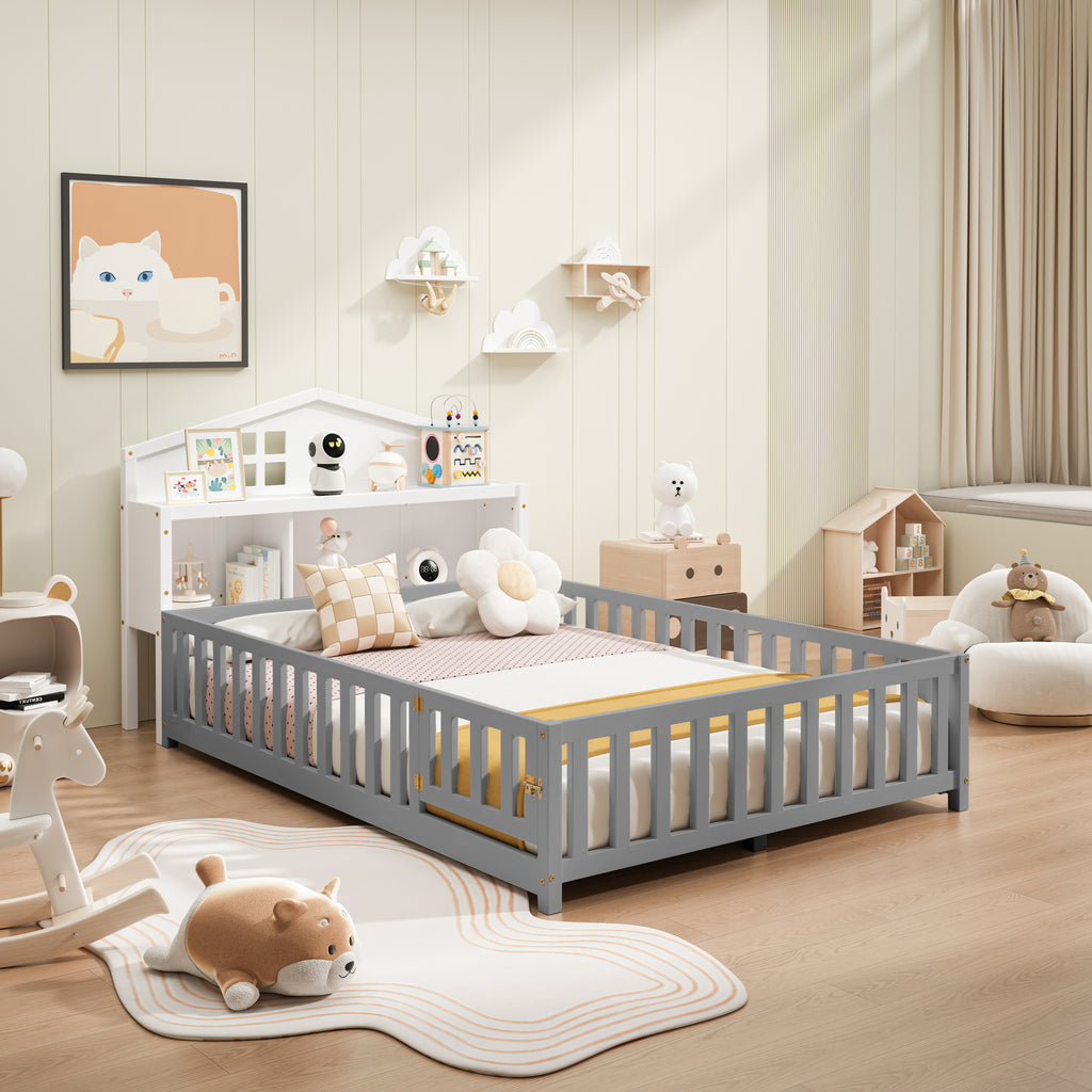 Headboards for Full-size Montessori Floor Bed White,Freely collocation - Grand Goldman Shop