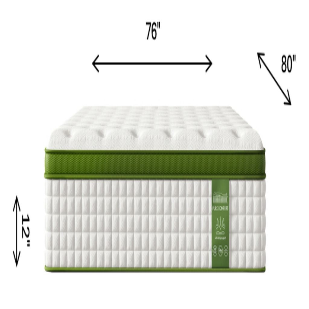 12' King Hubrid Mattress with Gel Memory Foam and Pocket Springs - Grand Goldman Shop