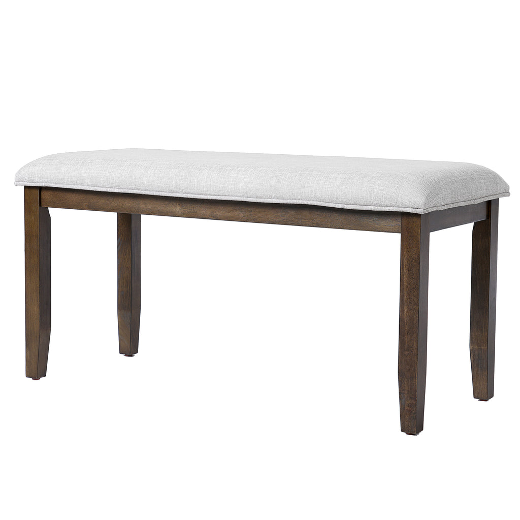 Upholstered Bench for Bedroom End of Bed,38-inch Entryway Bench for Living Room,Dining Bench with Padded Seat and Solid Wood Leg for Kitchen Bedroom,Indoor and Hallway (Bench, Beige+Brown) - Grand Goldman Shop