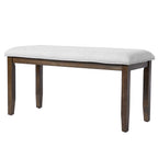 Upholstered Bench for Bedroom End of Bed,38-inch Entryway Bench for Living Room,Dining Bench with Padded Seat and Solid Wood Leg for Kitchen Bedroom,Indoor and Hallway (Bench, Beige+Brown) - Grand Goldman Shop
