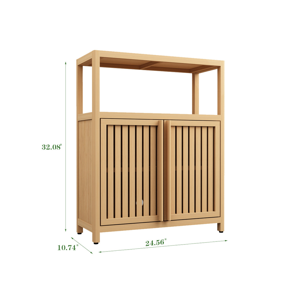 Large Capacity Bamboo Storage Cabinet Furniture for Bathroom Living Room Bathroom Bamboo Storage Cabinet With Shelves - Grand Goldman Shop