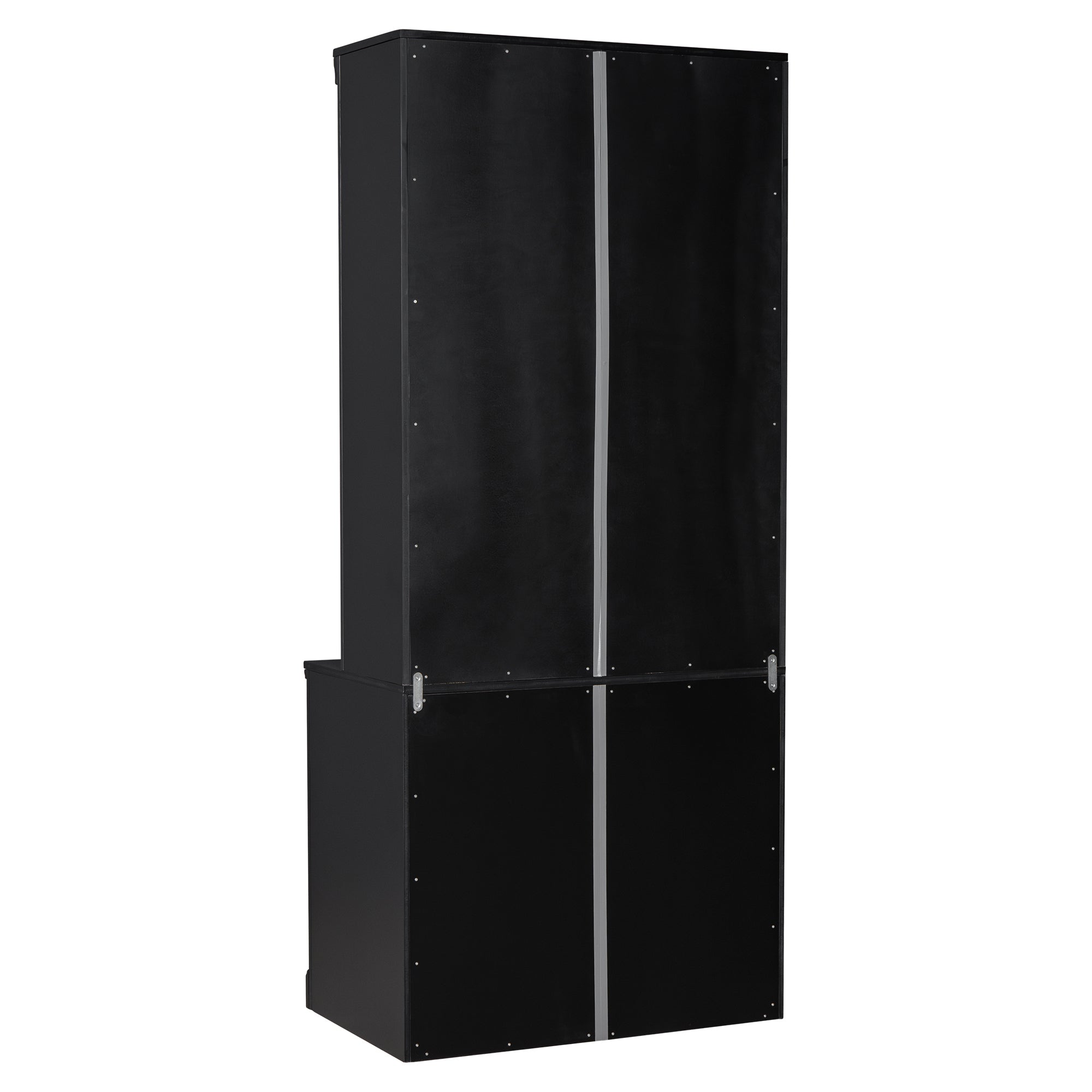 Stylish 83.4'Tall Bookshelf with with 3 pieces LED Lighting, Modern Bookcase with Sliding Doors and Open Shelves,Storage Book