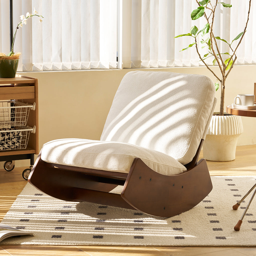 Comfortable Glider Rocking Chair, High-Quality Upholstery Glider Chair, Solid Wood Frame, Perfect for Multiple Settings Accent Reading Chair for Bedroom,Living Room,Set of 2 - Grand Goldman Shop