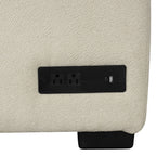 Modern L-shaped Sectional Pull Out Sofa Bed with USB Ports and Storage Ottoman, Beige, Jacquard Fabric, 82.6' - Grand Goldman Shop