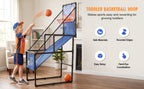 Kids Single Shot Basketball Arcade Game, Indoor Basketball Hoop with 2 Balls & Pump, Foldable Stand for Toddlers & Children -