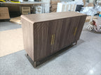 Modern Carved 4-Door Sideboard Buffet Cabinet with Storage, Adjustable Layer Board, Walnut Finish - Grand Goldman Shop